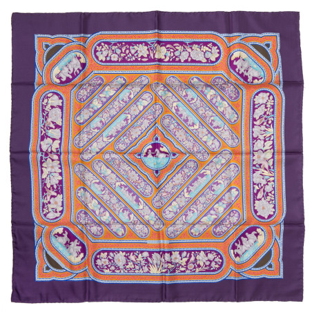 HERMÈS Silk scarf foulard Carré 90 "Qalamdan" - Pre-loved Designer Second Hand | LUXURYLOVE