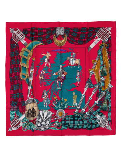 HERMÈS Silk scarf foulard Carré 90 "Scotland" - Pre-loved Designer Second Hand | LUXURYLOVE