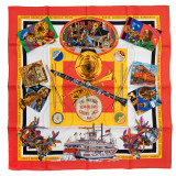Silk scarf foulard Carré 90 "New Orleans Creole Jazz" - NEW