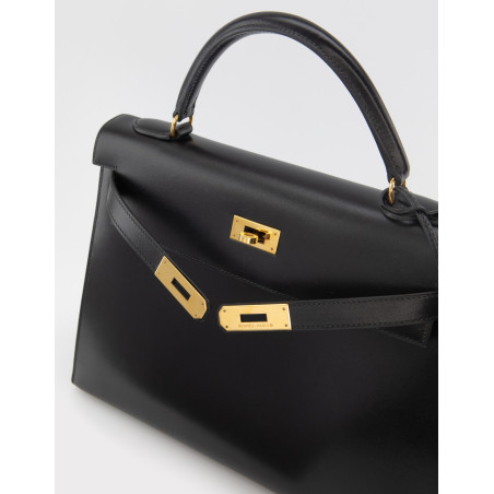HERMÈS Kelly 32 Sellier Boxleder noir 1995 Pre-owned Designer Secondhand Luxurylove