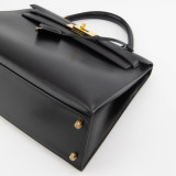 HERMÈS Kelly 32 Sellier Boxleder noir 1995 Pre-owned Designer Secondhand Luxurylove