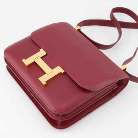 HERMÈS Constance 24 Epsom leather Rubis - Pre-loved Designer Second Hand | LUXURYLOVE