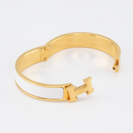 HERMÈS Clic H Armband GHW weiss - Pre-loved Designer Second Hand | LUXURYLOVE