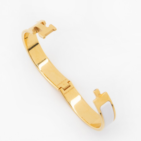HERMÈS Clic H Armband GHW weiss - Pre-loved Designer Second Hand | LUXURYLOVE