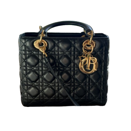 DIOR Lady Dior Medium Cannage Lammleder - Pre-loved Designer Second Hand | LUXURYLOVE
