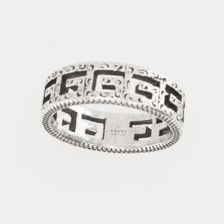 GUCCI G Logo Ring Sterling Silver - Pre-loved Designer Second Hand | LUXURYLOVE