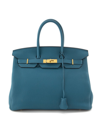 HERMÈS Birkin Bag 35 Togo Leder Cobalt 2016 - Pre-loved Designer Second Hand | LUXURYLOVE