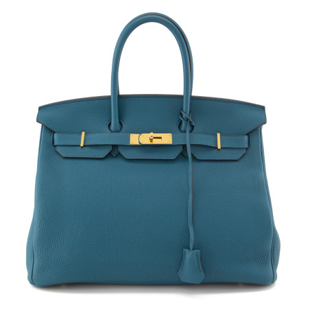 HERMÈS Birkin Bag 35 Togo Leder Cobalt 2016 - Pre-loved Designer Second Hand | LUXURYLOVE