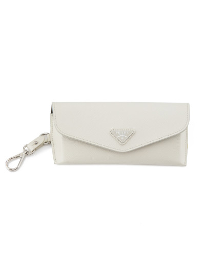 PRADA Saffiano spectacle case with carabiner - Pre-loved Designer Second Hand | LUXURYLOVE
