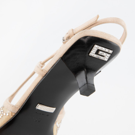 GUCCI GG Crystal Slingback Kittenheels - Pre-loved Designer Second Hand | LUXURYLOVE