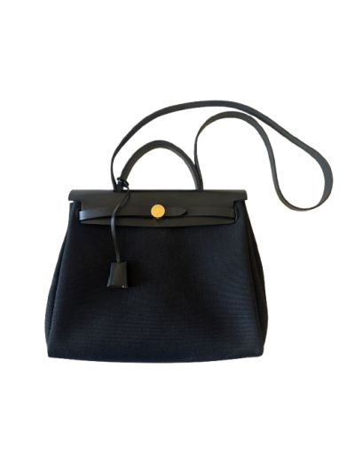 HERMÈS Herbag 31 zip black/black, gold hardware - Pre-loved Designer Second Hand | LUXURYLOVE