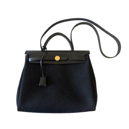 HERMÈS Herbag 31 zip black/black, gold hardware - Pre-loved Designer Second Hand | LUXURYLOVE