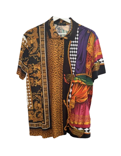 VERSACE Kurzarmhemd Seltener Patchwork-Print (Grösse S) - Pre-loved Designer Second Hand | LUXURYLOVE