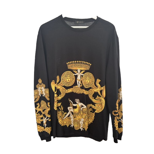 VERSACE Longsleeve Baroque Print - NEW - Pre-loved Designer Second Hand | LUXURYLOVE