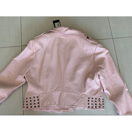 GUESS Biker Lederjacke vegan pink