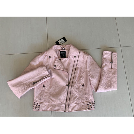 GUESS Biker Lederjacke vegan pink