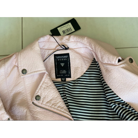 GUESS Biker Lederjacke vegan pink
