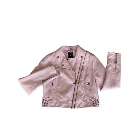 GUESS Biker Lederjacke vegan pink